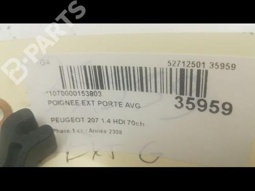 Front left exterior door handle PEUGEOT 207 (WA_, WC_) 1.4 HDi | BP9600858C128 