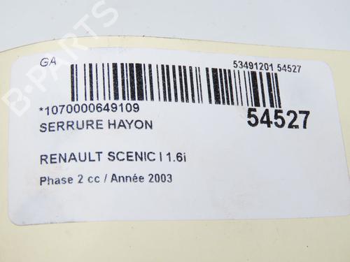 Used Tailgate lock RENAULT SCÉNIC I MPV (JA0/1_, FA0_) 1.6 (JA00, JA16, JA15, JA19, JA1V, JA2B, JA2C, JA0B,... (107 hp) 31372117