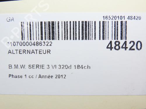 Alternator BMW 3 (F30, F80) 320 d | BP26383485M7