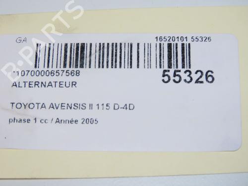 Alternator TOYOTA AVENSIS (_T25_) 2.0 D-4D (CDT250_, CDT250R) | BP32004945M7
