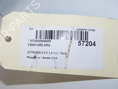 Rear left seatbelt CITROËN C3 II (SC_) 1.4 HDi 70 (SC8HZC, SC8HR0, SC8HP4) | BP33444911I29 - Image 5