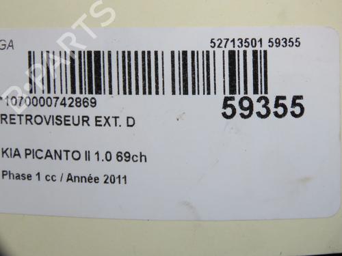 Used Right mirror Right mirror KIA PICANTO I (SA) 1.0 (63 hp) 36427192 36427192