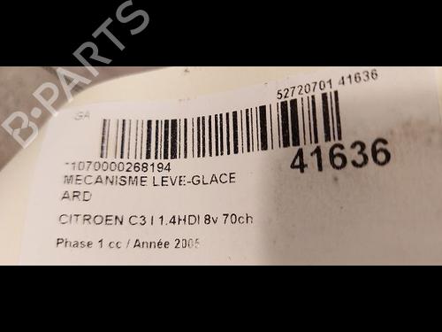 Used Rear right window mechanism CITROËN C3 I (FC_, FN_) 1.4 HDi (68 hp) 9613422