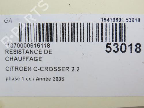 Heater resistor CITROËN C-CROSSER (VU_, VV_) 2.2 HDi | BP31120139M108