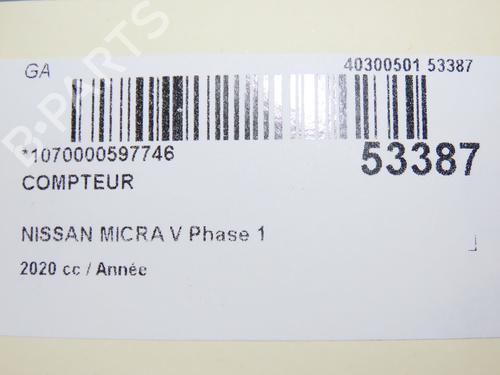 Instrument cluster NISSAN MICRA V (K14) 1.0 IG-T 100 | BP28830503C47