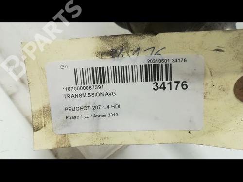 Left front driveshaft PEUGEOT 207 (WA_, WC_) 1.4 HDi | BP9596887M38 