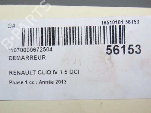 Used Starter RENAULT CLIO IV (BH_) 1.5 dCi 90 (90 hp) 31077279