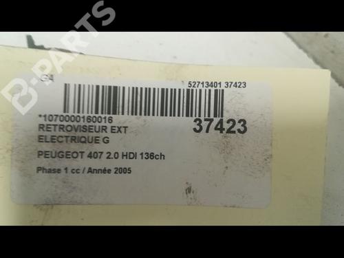Left mirror PEUGEOT 407 (6D_) 2.0 HDi 135 (6DRHRH, 6DRHRE, 6DRHRG, 6DRHRJ) | BP9601258C26 