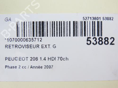Used Left mirror PEUGEOT 206 Hatchback (2A/C) 1.4 HDi eco 70 (68 hp) 28802006