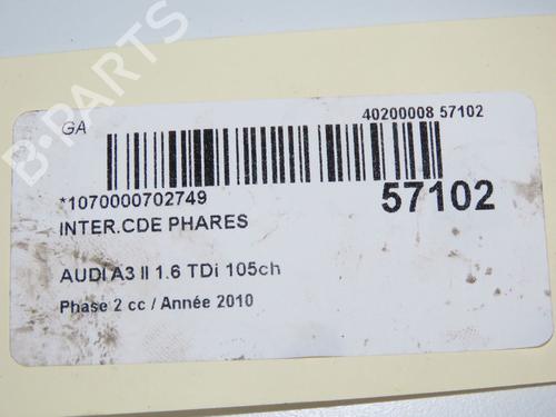 Forlygtekontakt AUDI A3 Sportback (8PA) 1.6 TDI (105 hp) 33188173