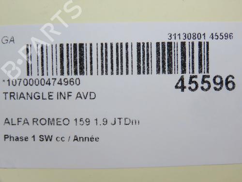 Used Right front suspension arm ALFA ROMEO 159 Sportwagon (939_) 1.9 JTDM 8V (939BXE1B) (120 hp) 30404023