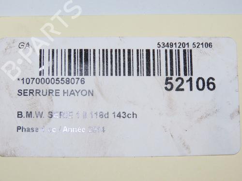 Used Tailgate lock BMW 1 (F20) 118 d xDrive (143 hp) 32377423