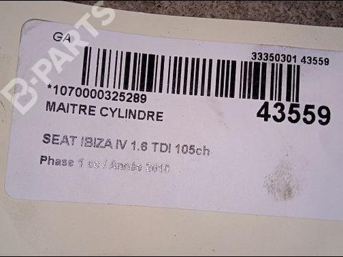 Brake master cylinder SEAT IBIZA IV (6J5, 6P1) 1.6 TDI | BP9618728M77 