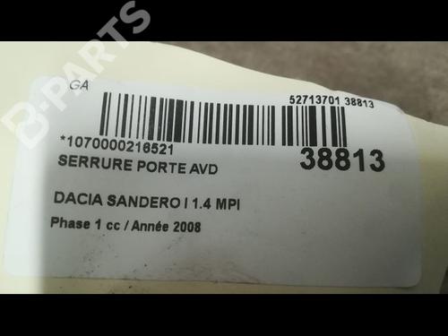 Front right lock DACIA SANDERO 1.4 (BS0C, BS0A, BS0G, BS1F, BS0E) | BP9609983C97 