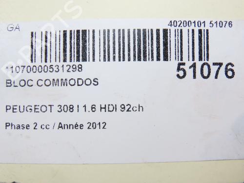 Used Steering column stalk PEUGEOT 308 I (4A_, 4C_) 1.6 HDi (92 hp) 28967812