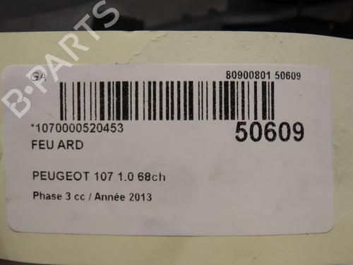 Right taillight PEUGEOT 107 (PM_, PN_) 1.0 | BP19653153C35 