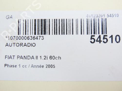 Used Radio FIAT PANDA (169_) 1.2 (169.AXB11, 169.AXB1A) (60 hp) 28830623