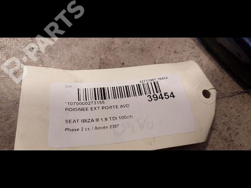 Front right exterior door handle SEAT IBIZA III (6L1) 1.9 TDI | BP9612899C129 