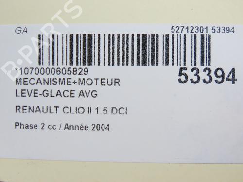 Used Front left window mechanism RENAULT CLIO II (BB_, CB_) 1.5 dCi (B/CB08) (82 hp) 28831188