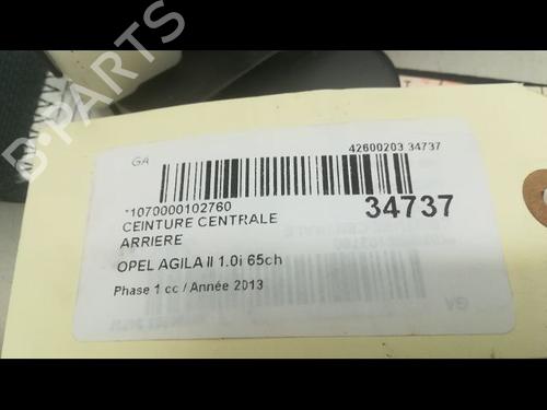 Used Rear center seatbelt OPEL AGILA B (H08) 1.0 (F68) (68 hp) 14878739