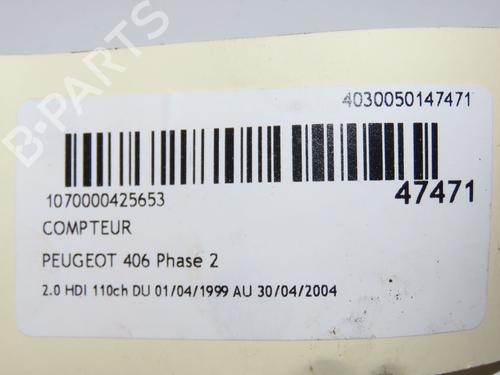 Instrument cluster PEUGEOT 406 (8B) 2.0 HDI 110 | BP16688206C47 