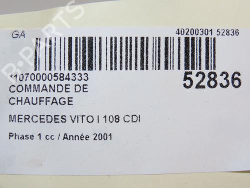 Used Climate control MERCEDES-BENZ VITO Van (W638) 108 CDI 2.2 (638.094) (82 hp) 28830360