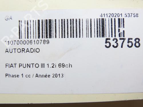 Radio FIAT PUNTO (199_) 1.2 (199AXZ1A, 199BXZ1A) | BP28830607E6