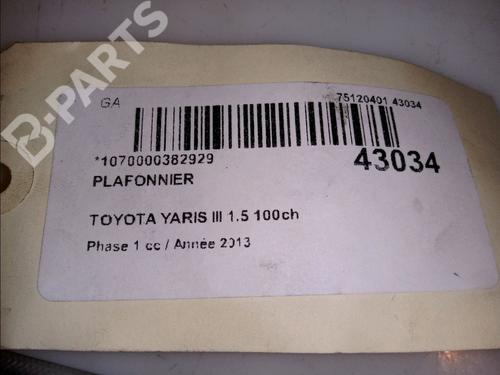 Interior roof light TOYOTA YARIS (_P13_) 1.5 Hybrid (NHP130_, NHP130) | BP11114548I8 