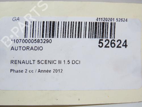 Radio RENAULT SCÉNIC III (JZ0/1_) 1.5 dCi | BP28830574E6 