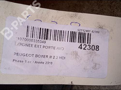 Front right exterior door handle PEUGEOT BOXER Van 2.2 HDi 100 | BP9619443C129 