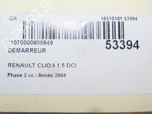 Startmotor RENAULT CLIO II (BB_, CB_) 1.5 dCi (B/CB08) (82 hp) 28685238