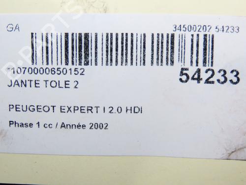 Used Rim PEUGEOT EXPERT Van (222) 2.0 HDI (94 hp) 30333618