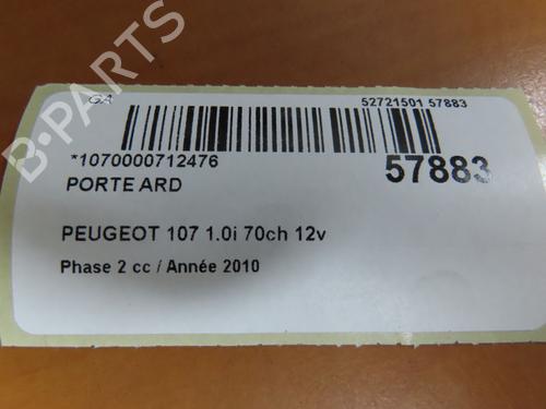 Used Right rear door Right rear door PEUGEOT 107 (PM_, PN_) 1.0 (68 hp) 40484868 40484868