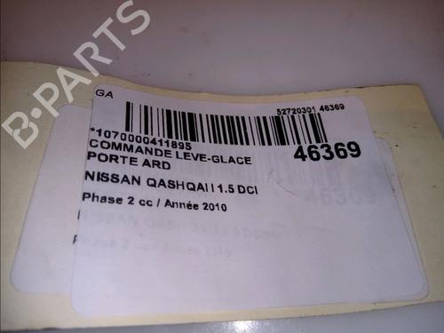 Used Right rear window switch NISSAN QASHQAI I (J10, NJ10) 1.5 dCi (106 hp) 12198065