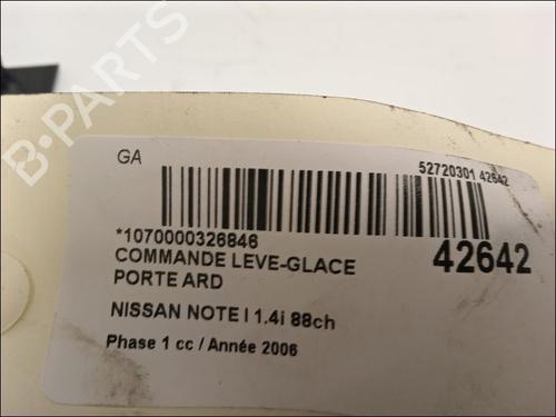 right-rear-window-switch-nissan-note-e11-ne11-16-25411ed03a-2005-2006-2007-2008-2009-2010-2011-2012-2013-10063528 main image