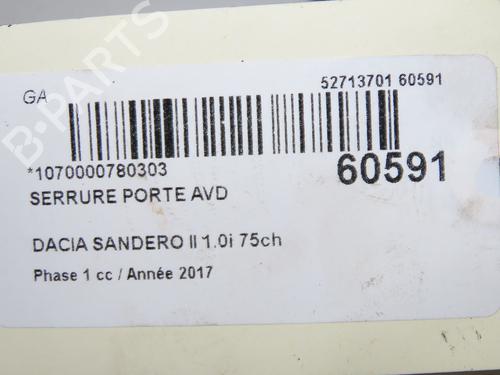 Front right lock DACIA SANDERO II 1.0 SCe 75 (B8JC, B8JD, B8NC) | BP37275925C97 - Image 4