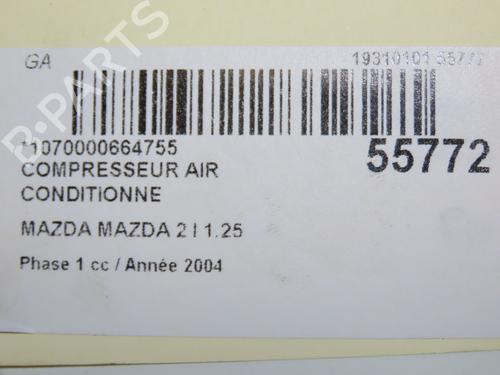 AC compressor MAZDA 2 (DY) 1.2 (DY3W) | BP30978806M34  - Image 7