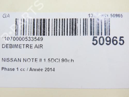 Mass air flow sensor NISSAN NOTE (E12) 1.5 dCi | BP23098616M95