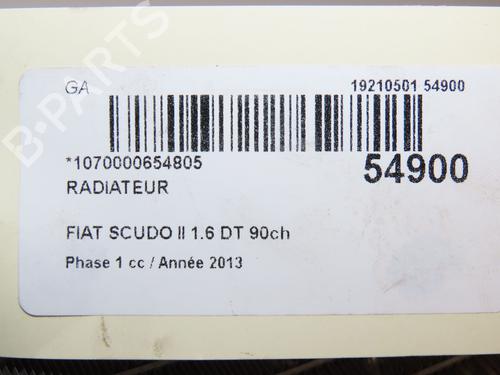 Used Water radiator FIAT SCUDO Van (270_, 272_) 1.6 D Multijet (90 hp) 28829189