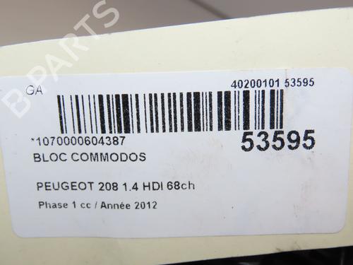 Used Steering column stalk PEUGEOT 208 I (CA_, CC_) 1.4 HDi (68 hp) 29345221