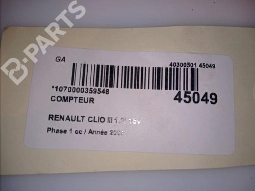 Instrument cluster RENAULT CLIO III (BR0/1, CR0/1) 1.2 16V (BR02, BR0J, BR11, CR02, CR0J, CR11) | BP11101376C47