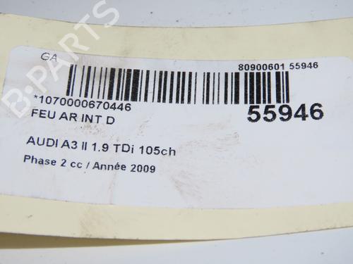 Feu de coffre droit Feu de coffre droit AUDI A3 Sportback (8PA) 1.9 TDI (105 hp) 34333587 34333587