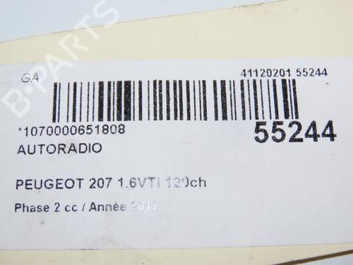 Radio PEUGEOT 207 (WA_, WC_) 1.6 16V VTi (120 hp) 28968080