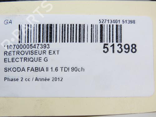 Used Left mirror SKODA FABIA II (542) 1.6 TDI (90 hp) 28801975