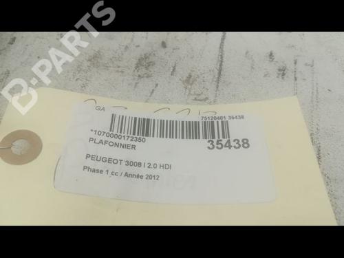 Interior roof light PEUGEOT 3008 I MPV (0U_) 2.0 HDi Hybrid4 | BP9602085I8 