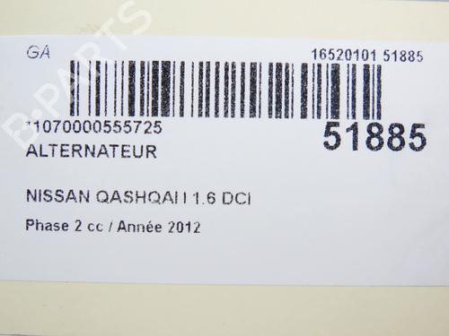 Alternator NISSAN QASHQAI / QASHQAI +2 I (J10, NJ10, JJ10E) 1.6 dCi | BP23124913M7 