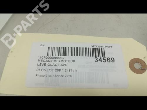 Front right window mechanism PEUGEOT 208 I (CA_, CC_) 1.2 VTi 68 / PureTech 68 | BP9597605C23 