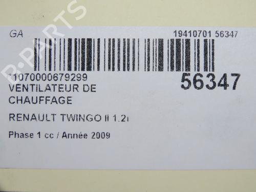 Varmeblæser RENAULT TWINGO II (CN0_) 1.2 (CN0D) (58 hp) 32354698