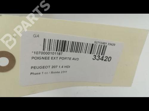 Front right exterior door handle PEUGEOT 207 (WA_, WC_) 1.4 HDi | BP9597257C129 