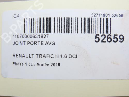 Rubber door seal RENAULT TRAFIC III Van (FG_) 1.6 dCi 140 (FGMA, FGMC) | BP28831092C142 